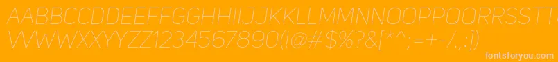 Fonte UniSansThinItalic – fontes rosa em um fundo laranja