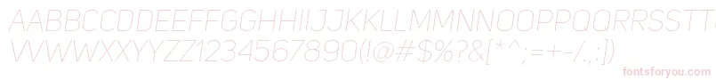 UniSansThinItalic Font – Pink Fonts on White Background