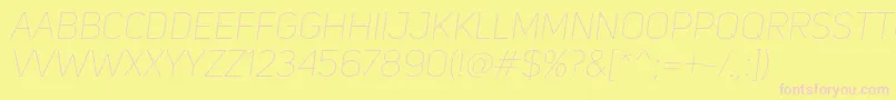 UniSansThinItalic Font – Pink Fonts on Yellow Background