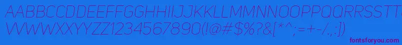 UniSansThinItalic Font – Purple Fonts on Blue Background