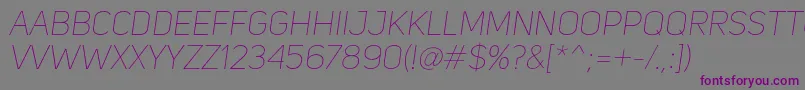 Шрифт UniSansThinItalic – фиолетовые шрифты на сером фоне