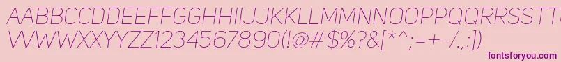 UniSansThinItalic Font – Purple Fonts on Pink Background