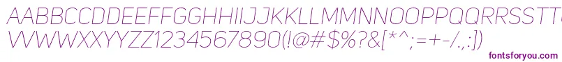 UniSansThinItalic Font – Purple Fonts on White Background