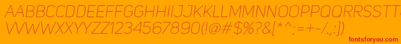 Шрифт UniSansThinItalic – красные шрифты на оранжевом фоне