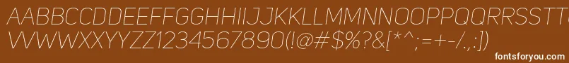 UniSansThinItalic Font – White Fonts on Brown Background