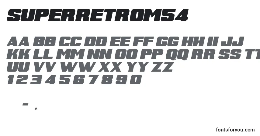 SuperRetroM54РљСѓСЂСЃРёРІ Font – alphabet, numbers, special characters
