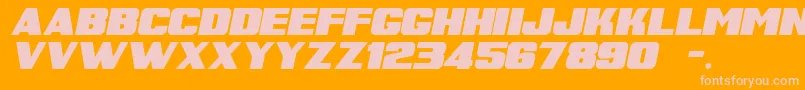 SuperRetroM54РљСѓСЂСЃРёРІ Font – Pink Fonts on Orange Background