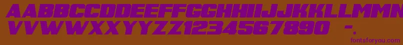 SuperRetroM54РљСѓСЂСЃРёРІ Font – Purple Fonts on Brown Background