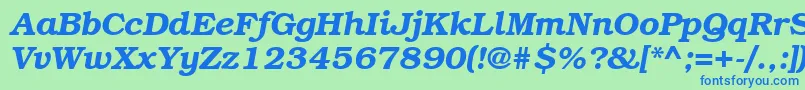 フォントBookmangttBolditalic – 青い文字は緑の背景です。