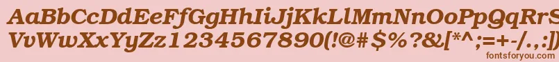 BookmangttBolditalic Font – Brown Fonts on Pink Background