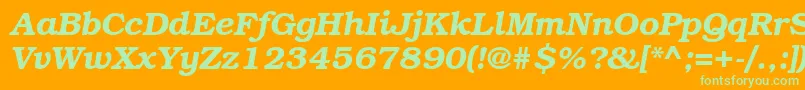 BookmangttBolditalic Font – Green Fonts on Orange Background