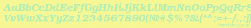 BookmangttBolditalic Font – Green Fonts on Yellow Background