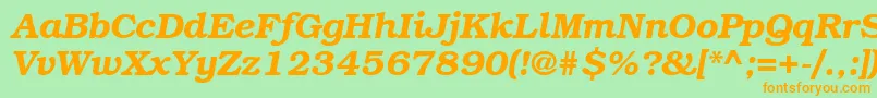 BookmangttBolditalic Font – Orange Fonts on Green Background