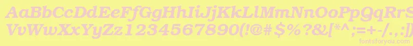 BookmangttBolditalic Font – Pink Fonts on Yellow Background