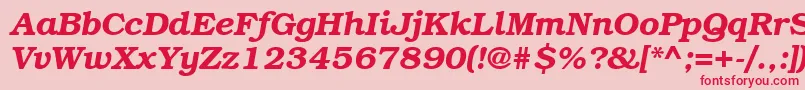 BookmangttBolditalic Font – Red Fonts on Pink Background