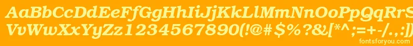 BookmangttBolditalic Font – Yellow Fonts on Orange Background