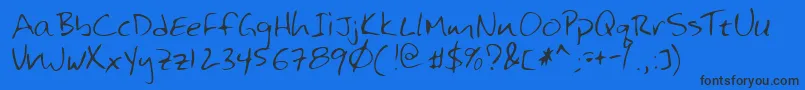 Lehn125 Font – Black Fonts on Blue Background