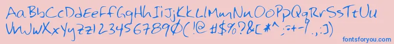 Lehn125-Schriftart – Blaue Schriften auf rosa Hintergrund