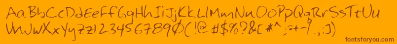 Lehn125-Schriftart – Braune Schriften auf orangefarbenem Hintergrund