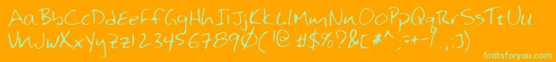 Lehn125 Font – Green Fonts on Orange Background