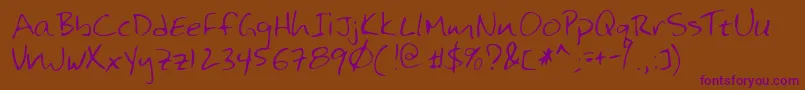 Lehn125 Font – Purple Fonts on Brown Background