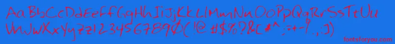Lehn125-fontti – punaiset fontit sinisellä taustalla