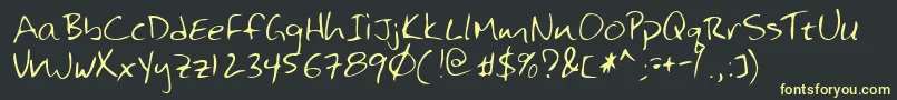 Lehn125 Font – Yellow Fonts on Black Background