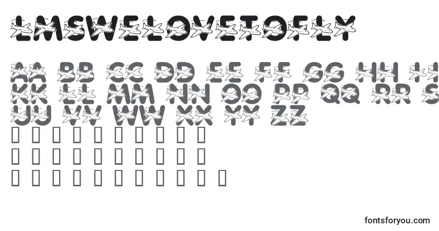 Шрифт LmsWeLoveToFly – алфавит, цифры, специальные символы