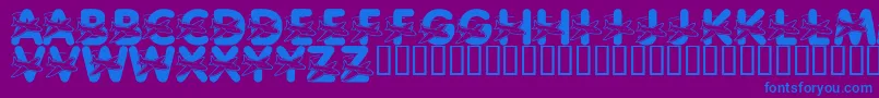 LmsWeLoveToFly Font – Blue Fonts on Purple Background