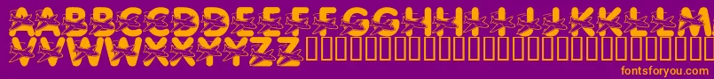 LmsWeLoveToFly Font – Orange Fonts on Purple Background