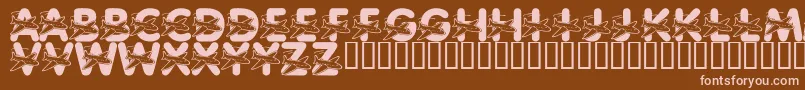 LmsWeLoveToFly Font – Pink Fonts on Brown Background