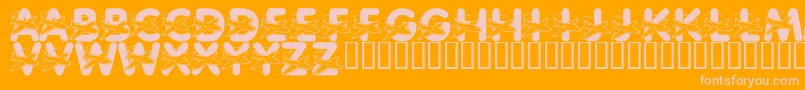 LmsWeLoveToFly Font – Pink Fonts on Orange Background