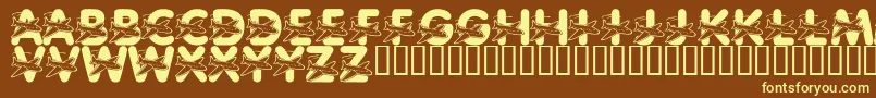 LmsWeLoveToFly Font – Yellow Fonts on Brown Background