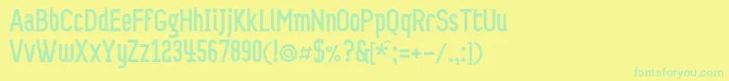 Probelc-Schriftart – Grüne Schriften auf gelbem Hintergrund