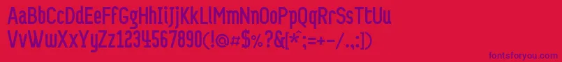 フォントProbelc – 赤い背景に紫のフォント