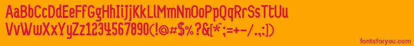 Probelc Font – Red Fonts on Orange Background
