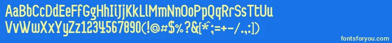 フォントProbelc – 黄色の文字、青い背景