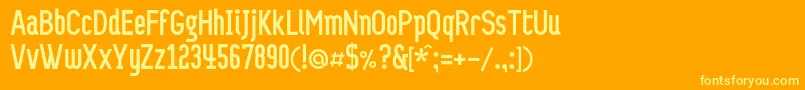 Probelc Font – Yellow Fonts on Orange Background