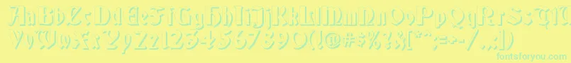 Czcionka Germansh – zielone czcionki na żółtym tle
