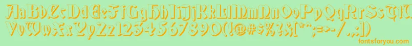 Germansh Font – Orange Fonts on Green Background