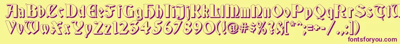 Germansh Font – Purple Fonts on Yellow Background