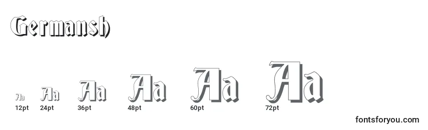 Germansh Font Sizes