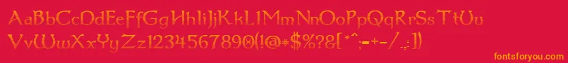 Dum3cup Font – Orange Fonts on Red Background