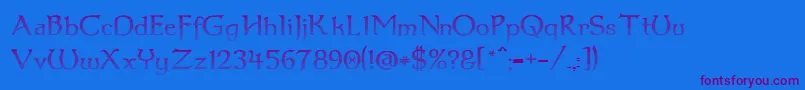 Dum3cup Font – Purple Fonts on Blue Background