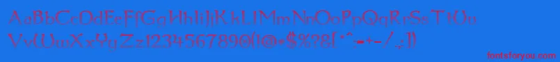 Dum3cup Font – Red Fonts on Blue Background