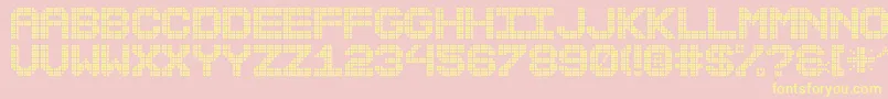 Fonte MaxterBoardSt – fontes amarelas em um fundo rosa