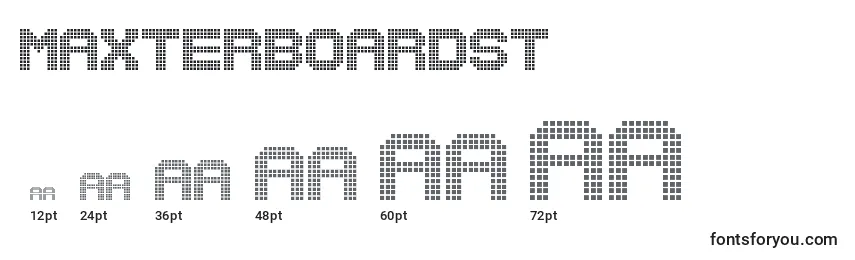 MaxterBoardSt Font Sizes