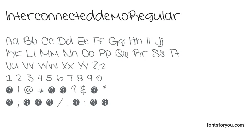 InterconnecteddemoRegularフォント–アルファベット、数字、特殊文字