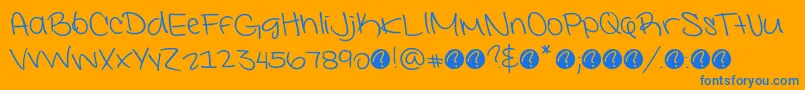 フォントInterconnecteddemoRegular – オレンジの背景に青い文字