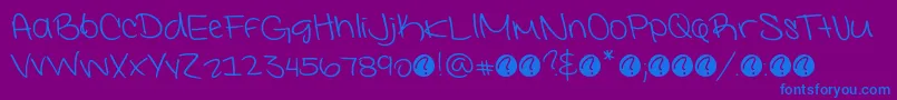 フォントInterconnecteddemoRegular – 紫色の背景に青い文字